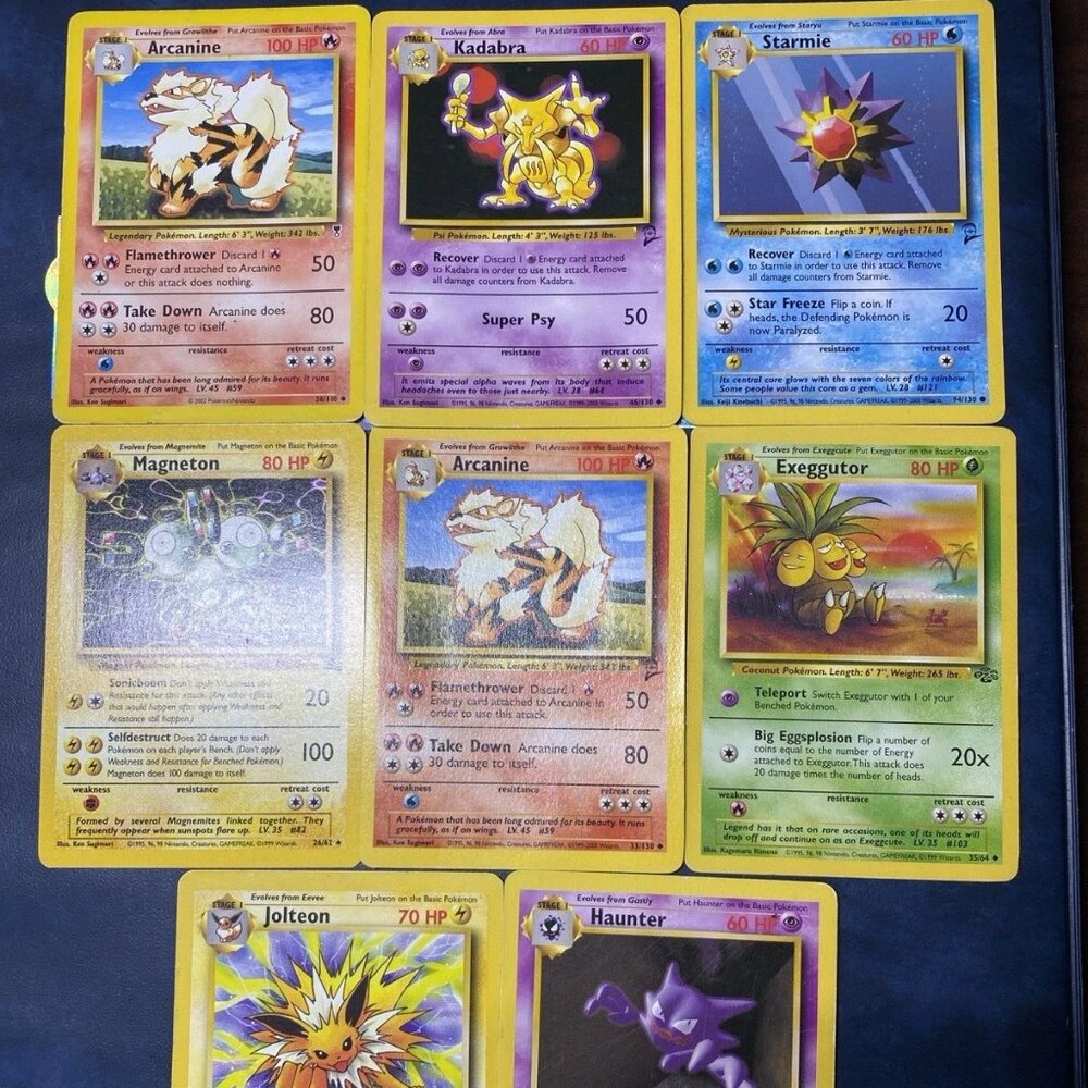 Vintage Pokémon Stage 1 Lot – Arcanine Jolteon Magneton (WotC)
